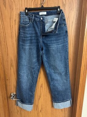 LOVERVET by Vervet Mid-Rise Cuffed Blue Denim Jeans